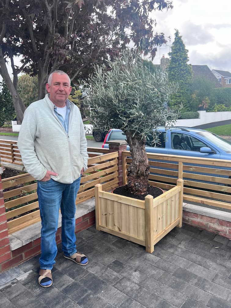 Steve using the olive edger